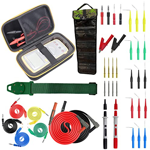 Makeronics 41-in-1 Electrical Multimeter Test Lead Kit Compatible for Fluke Digital Multimeter | Carrying Case | Hanging Strap | Replaceable Precision Probes for Digital Electrical Testing