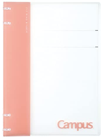 Kokuyo Campus Nachfüllbares Notizbuch, B5, 2 x 2, schmales Ringbuch, Notizbuch mit anpassbarer Titelseite, 40 Blatt Kapazität. Geeignet für lose Blätter mit 26 Löchern, rosa (RU-NP704P)