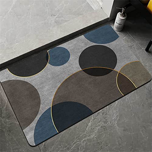Heeboode Badematte Rutschfester Badezimmerteppich Absorbierender Badteppich 80x150cm Duschmatte Schnelltrocknende Badematte Home, Badvorleger rutschfest Waschbar, Bad Teppiche Badezimmermatte Rund