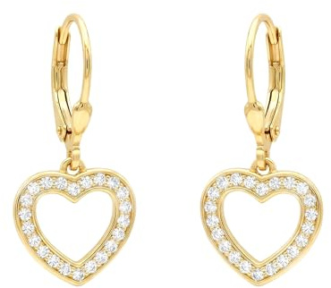 SOFIA MILANI - Damen Ohrringe 925 Silber - mit Zirkonia Steinen - Herz Ohrhänger