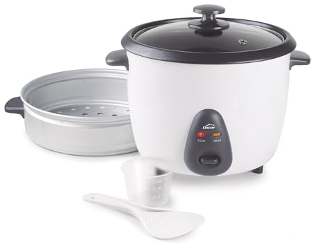 Lacor - 69441 - Arrocera Eléctrica 1 L, 5 Raciones, Antiadherente ECO, Tapa de Vidrio, Luces Indicadoras, 100% Estable, Fácil Limpieza, 100% libre de PFOA, Negro, Dimensiones: 27.5x23.5x22 cm