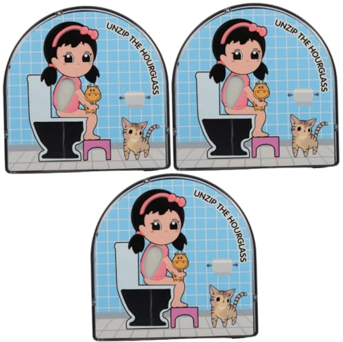 Zerodeko 3pezzi Timer Sabbiere Decorativo Da Bagno Timer Da Minuti Per Toilette e Cucina Design Cartoon Per Adulti Meccanismo Unico Rotazione Gradi Per Reset Istantaneo