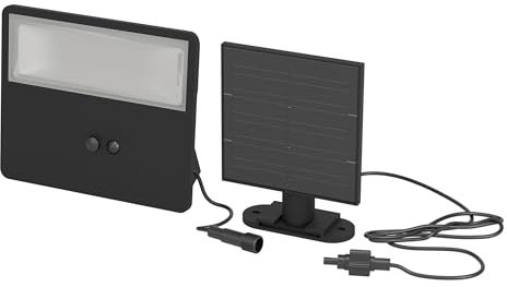 EGLO LED Solarlampe außen Panettieri, Außenlampe mit Solar Panel | Outdoor Wandlampe solar mit Bewegungsmelder, schwarze Außenleuchte, neutralweiß, IP44, 860 Lm
