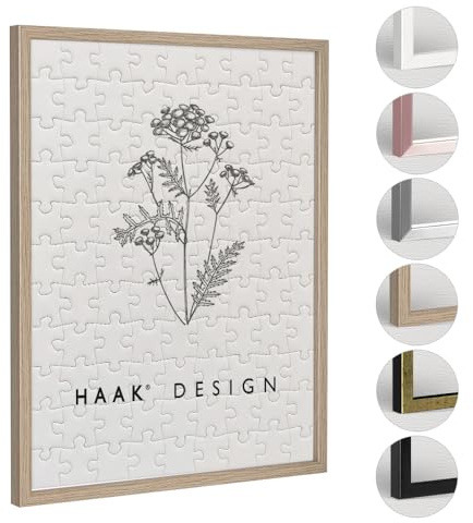 Haak Puzzlerahmen Sunny Eiche Natur (Dekor) 50 X 70 cm (ca. 1000 Teile) Bilderrahmen Rahmen für Puzzle