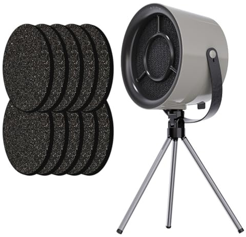 Portable Range Hood,Portable Desktop Range Hood with Strong Suction, Portable Extractor Fan with 3 Speed, Desktop Exhaust Fan for Kitchen with Tripod and 10 Filters for Home Camping BBQ, Hot Pot gray