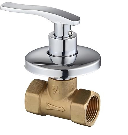 Feegow Shower Shut-off Valve, 1/2/3/4 Brass Shower Head Flow Control and Shut off Valve for Shower Head, Quick Opening Drain Valve Plumbing Fitting(3/4”)