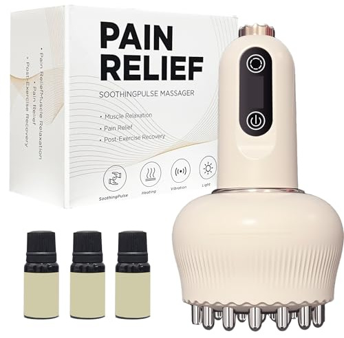 Lymphatic Drainage Massager, Cellulite Massage Tool: Reduces Stretch Marks & Cellulite for Legs, Arms, Belly - Body Sculpting Device with Microcurrent, LED Light, Heat & Vibration
