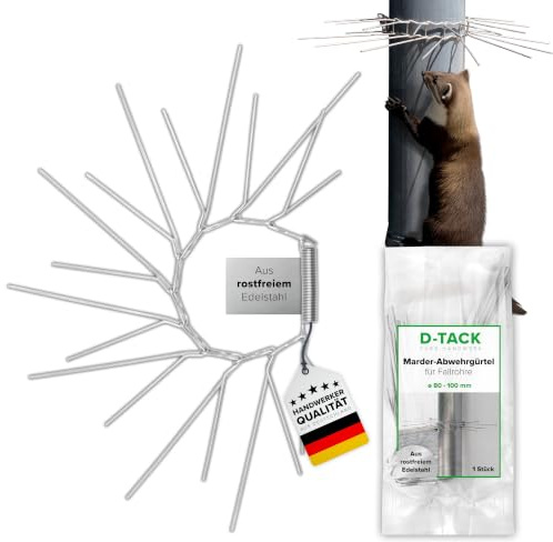 D-TACK 2X Marder-Abwehrgürtel | Mechanischer Marderschutz | Rostfreier Edelstahl | Tierabwehrgürtel | Baum, Fallrohr, Dachrinne mit 80 – 100 mm Durchmesser | Verstellbar