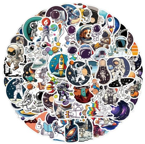 Space Stickers for Laptop(100 PCS),Gift for Children Teens Adults Girl Boys,Astronaut Waterproof Stickers for Skateboard,Scrapbook,Bike,Phone,Computer,Luggage Water Bottle Guitar