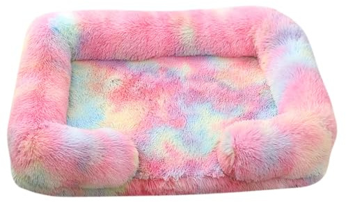 Hixingo Hundebett Grosse Hunde, rutschfest MittelgroBe Katzenbett, Klassiker Hundekissen Waschbar, Flauschige Hundematte, Weiche Polsterung, für Balkon Wohnzimmer Reisen (Bunt,M)