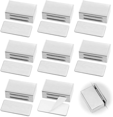 BORISCA 8 Pezzi Non Richiede Perforazione Calamite per Mobili Chiusura Adesive, Inox Forte Chiusure Magnetiche per Ante, Calamita per Porta Finestra, Armadio, Libreria, Mobile Contenitore