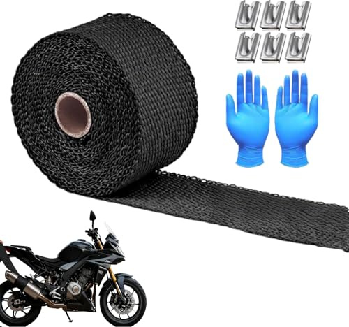 Siuwddee Nastro Per Avvolgimento Dei Tubi Di Scarico - Rotolo Protettivo Da 10 Metri - Foglio Di Protezione Per Isolamento Termico - Per Automobili E Camion E Silenziatori E Turbine E Tubi Di Scarico