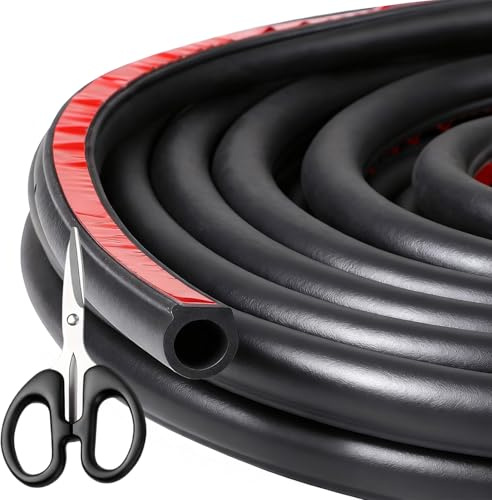 XSHAO® 5m Auto Türdichtung Gummidichtung Selbstklebend, Gummidichtung Selbstklebend 15mm x 15mm D-förmig Autotür Dichtungsstreifen für Autotür/Tür/Fenster