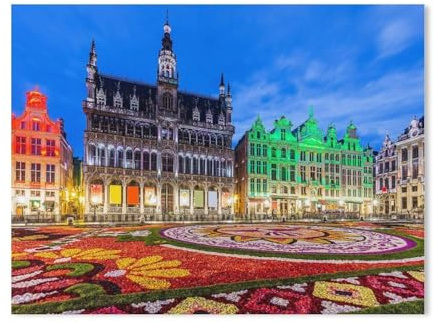 1000 Piece Jigsaw Puzzles for Adults，Flower carpet festival in Brussels, Belgium，Jigsaw Puzzle Adult Paper Puzzles Family Entertainment Toys（38x26cm）-K18