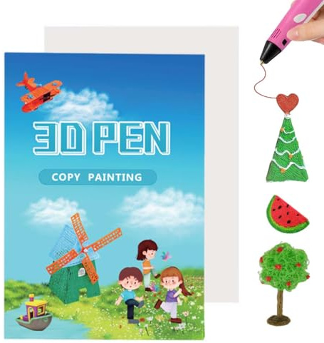 1 Artikel 3D-Druck-Zeichenbuch, 3d stift vorlagen buch, farbenfrohe Vorlage wiederverwendbare, Für Druck Stift Zeichnung Schablonen Kind Anfänger