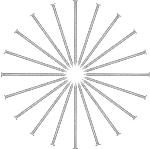 DIKACA Lot de 20 Piquets en Acier Inoxydable 304 Spiralés 12,7 Cm pour Fixation Gazon Artificiel, Toile de Paillage et Aménagement Paysager Extérieur, Piquets D'ancrage Robustes
