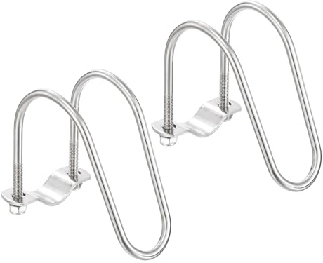 sourcing map 2 morsetti a croce per tubi da 25 mm x 50 mm, M6 in acciaio inox 304, a forma di U, connettore per tubi incrociati in acciaio, per serre agricole e recinzioni