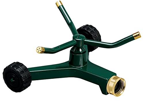 Orbit 58257N Metal 3-Arm Sprinkler with Wheeled Base,Green
