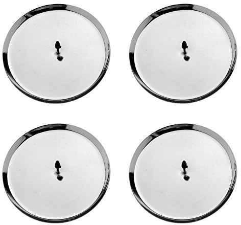 Glorex 6 7021 401 - Portavelas Plateado 4 Piezas diámetro Aprox. 10 cm para Crear arreglos Florales y Coronas y Fijar Velas