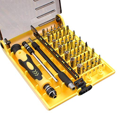 MMOBIEL Kit de Tournevis 45 en 1 (T3/4/./20, triangle, étoile.) compatible avec Réparations d'Ordinateur, électriques, Mobiles, TV
