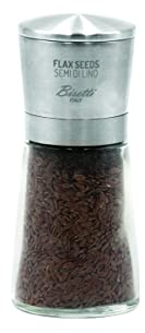 Bisetti Falx Seeds Macinasemi Speziali Tappo Acciaio Inox Made Italy Vetro, Metallo, Argento/Trasparente, 14.5