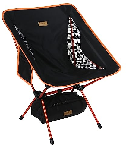 TREKOLOGY YIZI GO Camping Chair for Adult – Compact, Foldable, Lightweight 0.9 kg, 136 kg Capacity, Durable Aluminum, Quick Setup, Ideal for Backpacking, Beach, and Outdoor Adventures (Black)