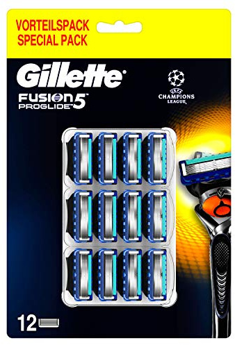 Gillette Fusion 5 ProGlide Rasierklingen mit Trimmerklinge für Präzision und Gleitbeschichtung, 12 Ersatzklingen