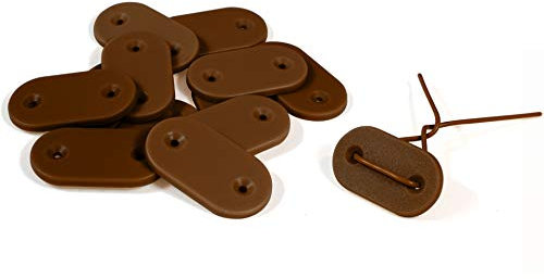 Simon & Co (26 Pezzi) Kit di Fissaggio per Recinzione Paravista per Giardino, Balcone e Terrazza – colore marrone – con Filo Resistente