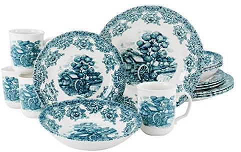 CreaTable, 23212, Série Moulin à eau pétrole, Set de vaisselle, service combiné 16 pièces