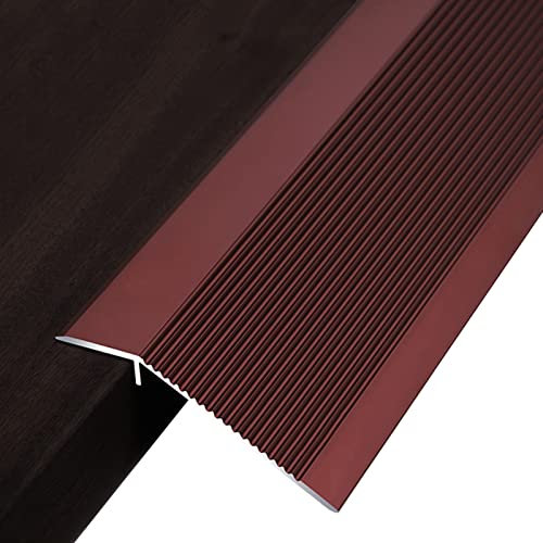 Floor Transition Strip Wood to Tile, 10cm Extra Wide Carpet/Tile Threshold Reducer for Vinyl Flooring, Aluminum Doorway Reducer (Color : Red Gray, Size : Length 135cm/53 in)