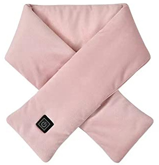 USB Hals mit 3 Heizstufen Elektrischer Heizschal verstellbarer Temperatur, Wiederaufladbare Winddicht warm warmer Winterschal Hals Hitzepolster Schal (Rosa)