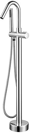 Leodun Freistehende Badewannenarmatur Wannenarmatur Wasserhahn Standarmatur Badewannen Armaturen Bodenmontage Badezimmerarmatur Mit Handbrause Chrom