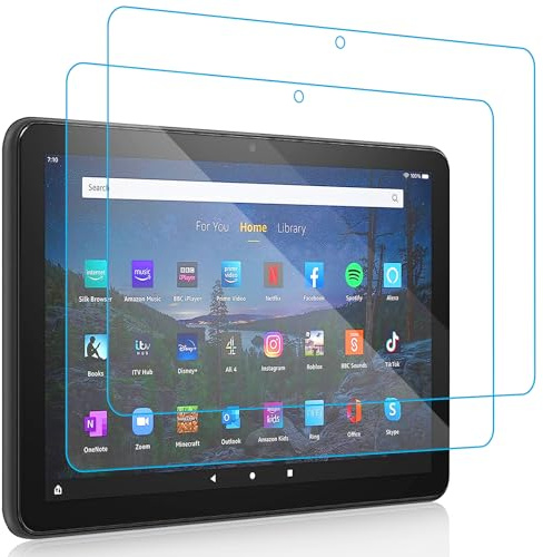 Whioltl 2 Stück Schutzfolie für Amazon Fire HD 10/Fire HD 10 Plus 10.1 Zoll (11th Gen, 2021), 9H Gehärtetes Glas für Amaon Fire HD 10 Kids/Fire HD 10 Kids Pro Bildschirm, Kratzfest, HD-Klar