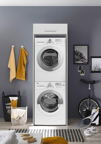 respekta Armoire pour machine à laver et sèche-linge - Armoire pour 2 appareils - 67 cm - Blanc Clara