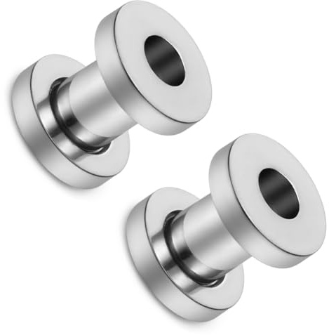 Pexveiuu 4G Titanium Ear Gauges Screw Fit Flesh Tunnels Plugs Expander Stretchers Earrings Hypoallergenic Implant Medical Surgical Steel Lobe Earring External Plug Piercing Jewelry for Women Men 3mm