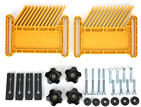 Spacnana 2Pcs 6.5in 3.5in Woodworking Feather Board Set Carpentry Aid Hand Tool Kit for Table Saw Bandsaw Fence Router Table Router Yellow