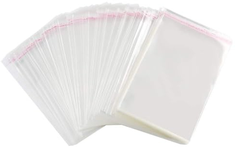 100 Stück Selbstklebend OPP Tütchen Selbstklebende Plastiktütchen(12x14cm + Klappe 3cm) Plastiktüten klein Flachbeutel transparent Beutel Plätzchen Gebäck Tüten Süßigkeiten