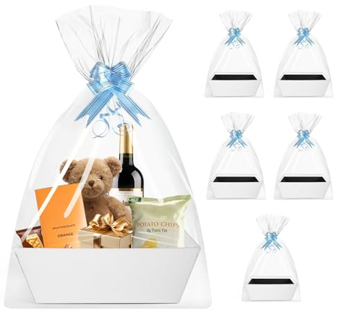 Geschenkkörbe leer，geschenk körbchen，körbe für geschenke，präsentkorb leer | Für Urlaub-Geburtstag, Hochzeit, Weihnachten, Valentinstag, Erntedankfest, Ostern, Halloween, [5er-Pack] (weiß)
