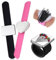 CZlinOduMMX Magnet Nadelkissen Armband, 2 Stück Rosa+Schwarz Armnadelkissen Magnetisch, Magnetisches Silikon Handgelenkband, Armnadelkissen mit Silikonband für Friseur Friseurbedarf Nähen Nähnadeln