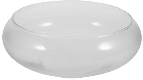 DOITOOL Clear Fish Bowl Vase Glass Bubble Bowl Round Shallow Planter Terrarium Fish Bowl Water Lily Bowl Wide Mouth Vase Aquatic Plant Pot Hydroponic Planter Glass Fish Tank Bowl, L