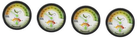 Mipcase Thermomètres De Terrarium Pour Reptiles Hygromètre En Aluminium Pour Réservoir De Gecko Abs PC Double Hygrothermographe 4 Pièces