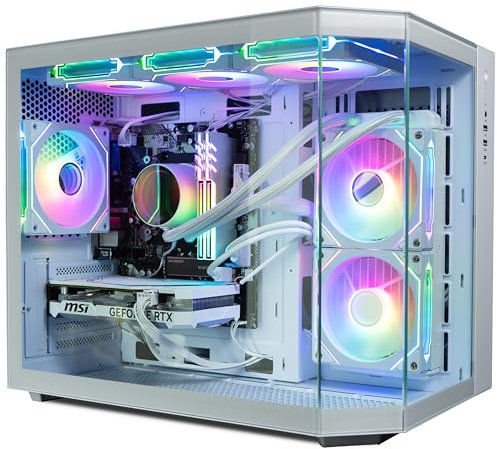 ionz Gaming PC - Desktop Computer, Ryzen 7 5700X, NVIDIA RTX 5060,16GB RAM 1TB SSD, 120mm AIO, Windows 11, 600W 80+ PSU, WiFi (APEX, White)