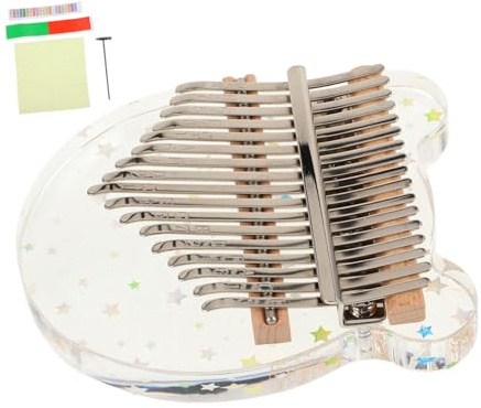 VICASKY Transparente 17-tasten Kalimba aus Acryl mit Tragetasche und Zubehör Tragbares Daumenklavier für Anfänger und Musikliebhaber