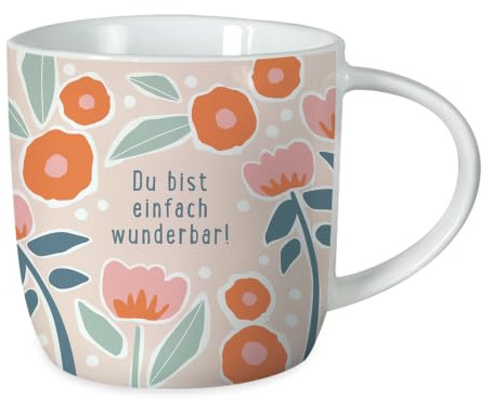 Grafik-Werkstatt Kaffeetasse - Du bist - Porzellan, 300 ml | Kaffeebecher mit Spruch oder Smiley-Motiv – lebensmittelecht, spülmaschinen- und mikrowellengeeignet