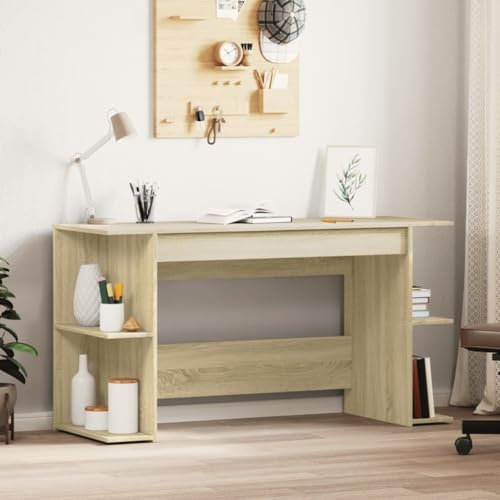 ShGaxin Schreibtisch Sonoma-Eiche 140x50x75 cm Holzwerkstoff, Gaming Tisch, Computertisch, Computer Desk, Office Table, Bürotisch, Arbeitstisch, Nähtisch, Pc Tisch - 840550