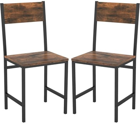 GIANTEX Juego de 2 Sillas de Comedor, 40 x 44 x 87 cm, Sillas de Cocina con Patas de Metal, Respaldo Inclinado, Estilo Industrial, Carga hasta 150 kg