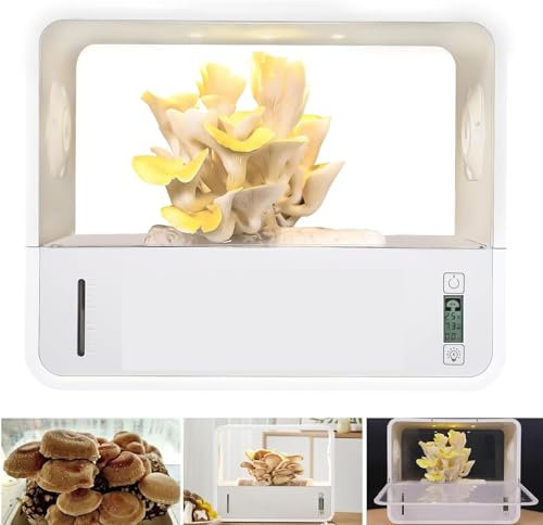 TUPOSTAR Tente De Culture De Champignons, BoîTe De Culture De Champignons, Tente De Culture sans Sol, BoîTe à Champignons à éClairage LED Automatique Intelligente,Blanc