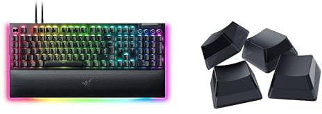 Razer BlackWidow V4 Pro (Green Switch) + Phantom Tastenkappen-Set - Mechanische Gaming-Tastatur Snap Tap (Klickende Mechanische Switches, Befehlsrad und 8 Makro-Tasten) QWERTZ DE-Layout | Schwarz