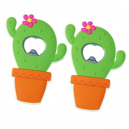 Warmhm 2 pezzi Calamite Frigorifero Apribottiglie Cactus Magnetici Resistenti per Bar Design Hawaii