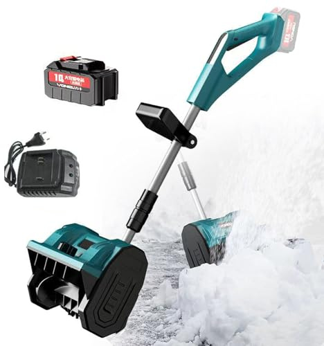 Pelle à neige sans fil pour batterie 24 V, perche télescopique pour souffleuse à neige sans fil, orientation réglable à 45°, largeur de déneigement de 30 cm, portée de projection de 6 m, souffleuse